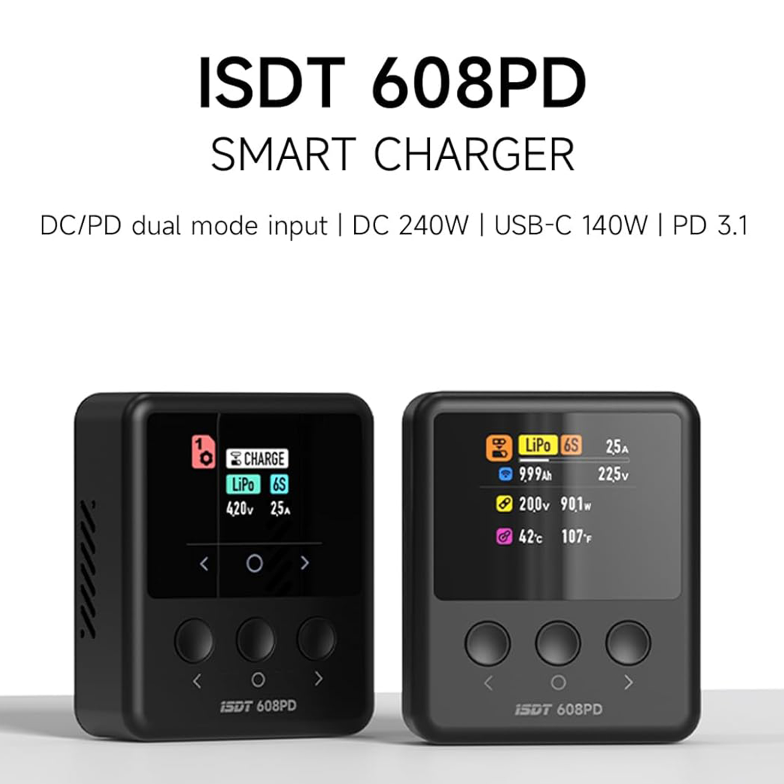 Balance Charger Rc - เครื่องชาร์จและดิสชาร์จแบตเตอรี่อัจฉริยะ ISDT 608PD 240W 10A โหมดคู่