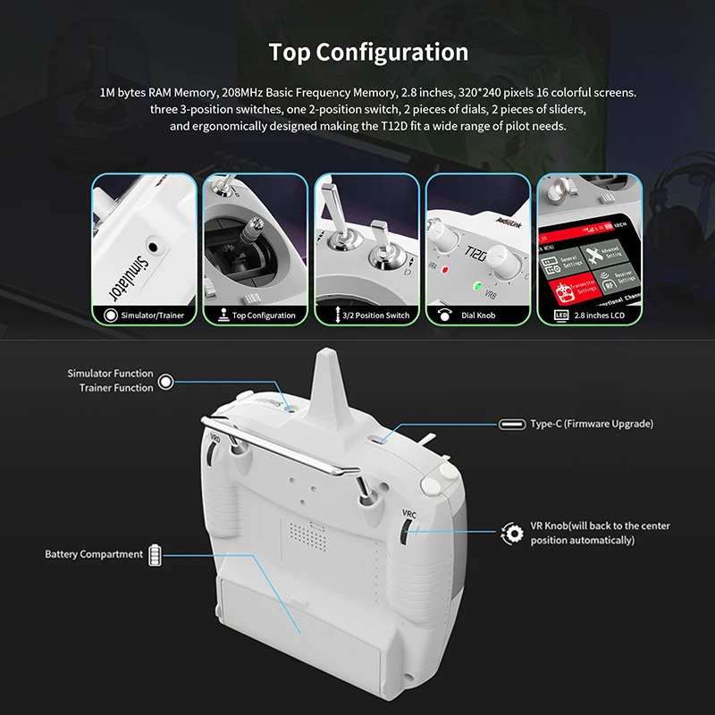 RadioLink T12D 12-Channel 2.4G - Radio Transmitter 2.4Ghz บทวิจารณ์และราคา