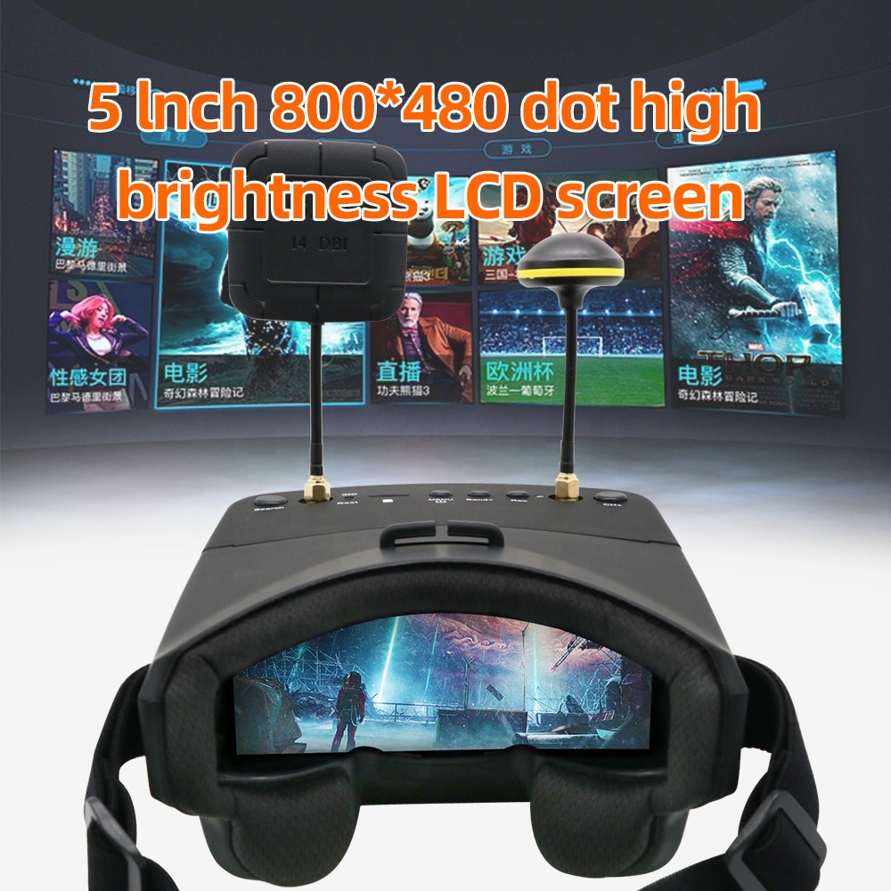 EV800D 5.8G 40CH 5 นิ้ว 800*48 - Goggles Fpv บทวิจารณ์และราคา